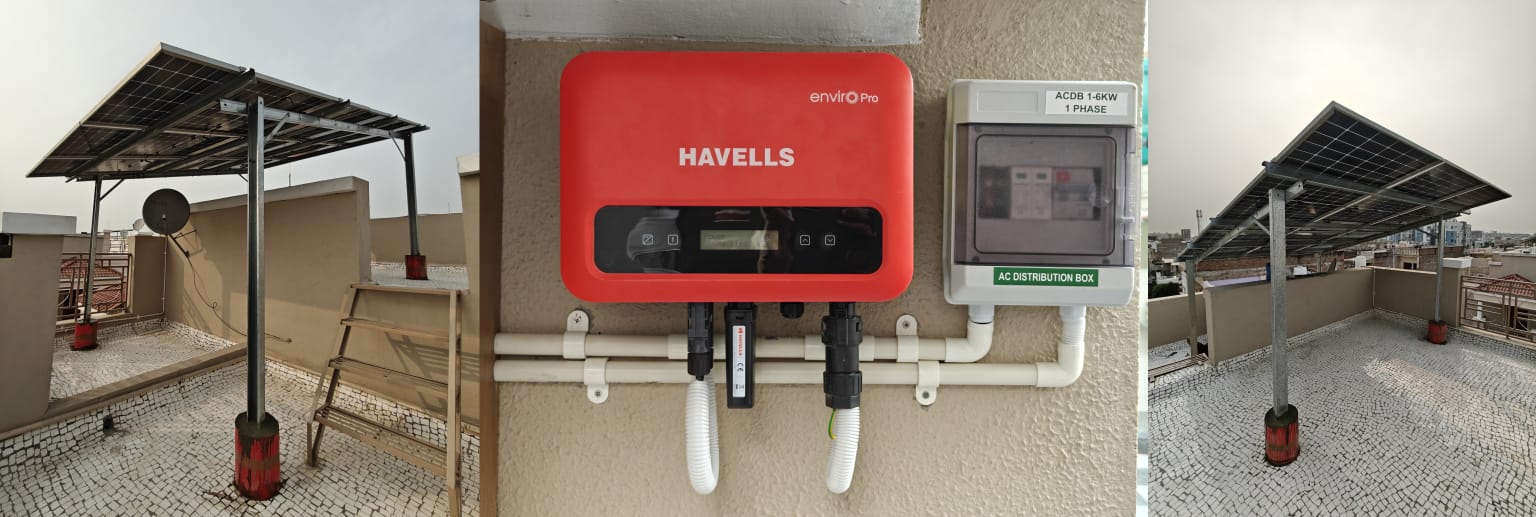 3.24kW ADANI 540W HAVELLS Inverter Mahesana